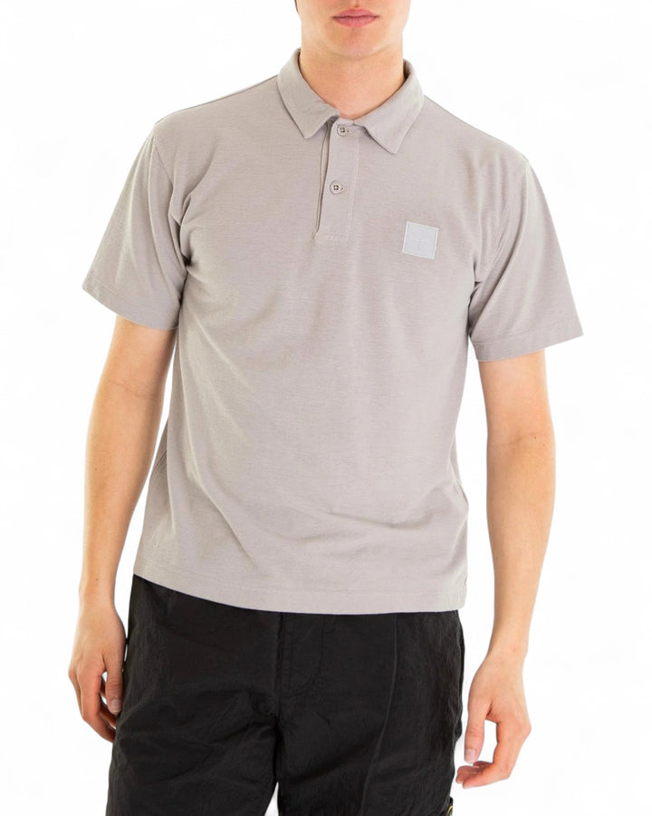 Stone Island Dust Stone Island Ghost Organic Cotton Jersey Crepe Polo Shirt — front