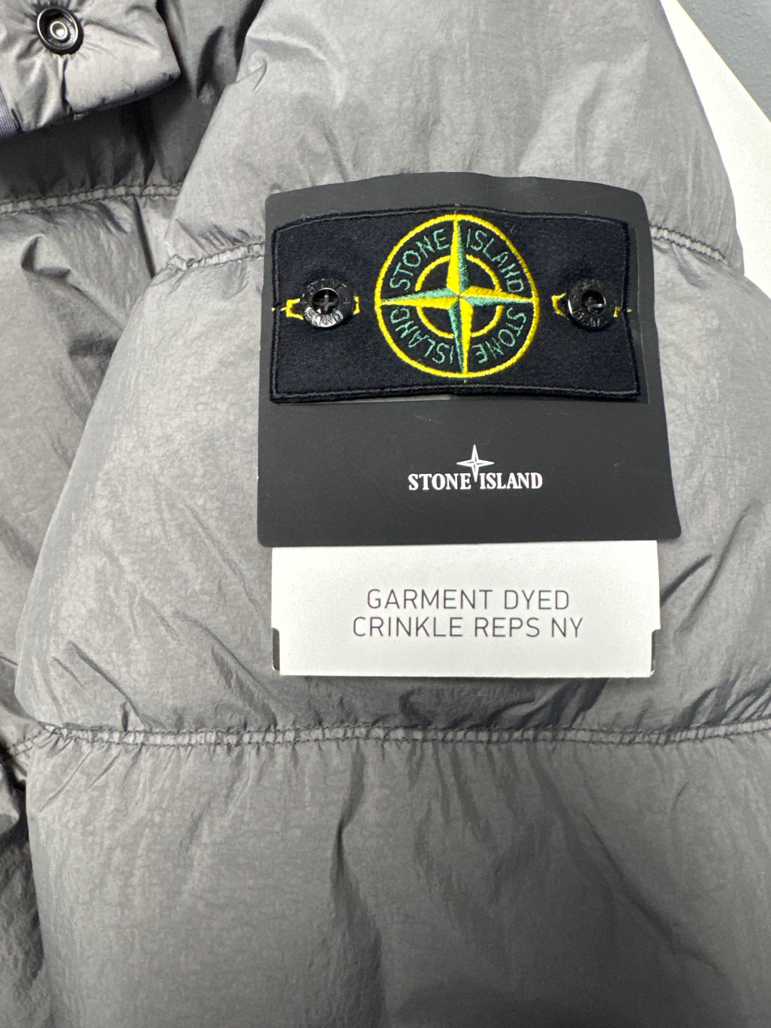 Stone Island Garment Dyed Crinkle Reps NY Hooded Down Jacket with Anti-drop