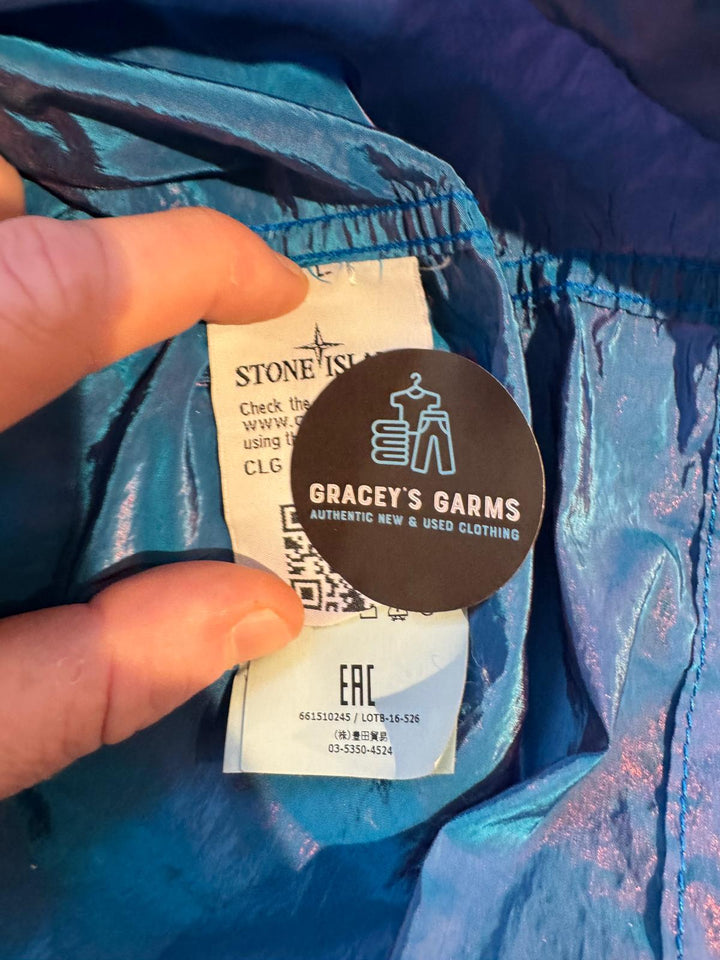 Stone Island Nylon Metal Weft Overshirt - Blue / Pink