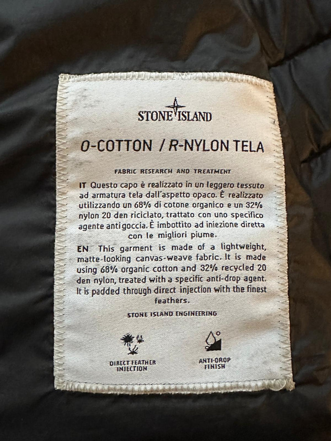 Stone Island O-Cotton / R-Nylon Tela
