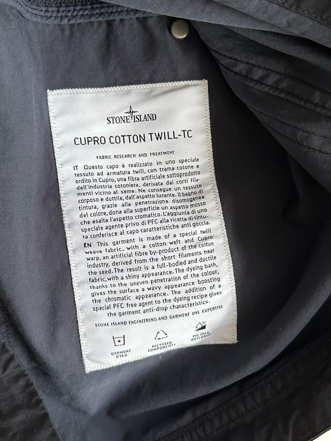 Stone Island Cupro Cotton Twill-TC Smock