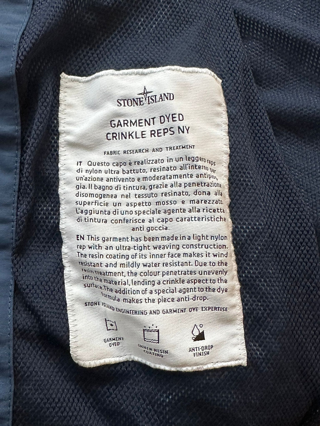 Stone Island Garment Dyed Crinkle Reps NY