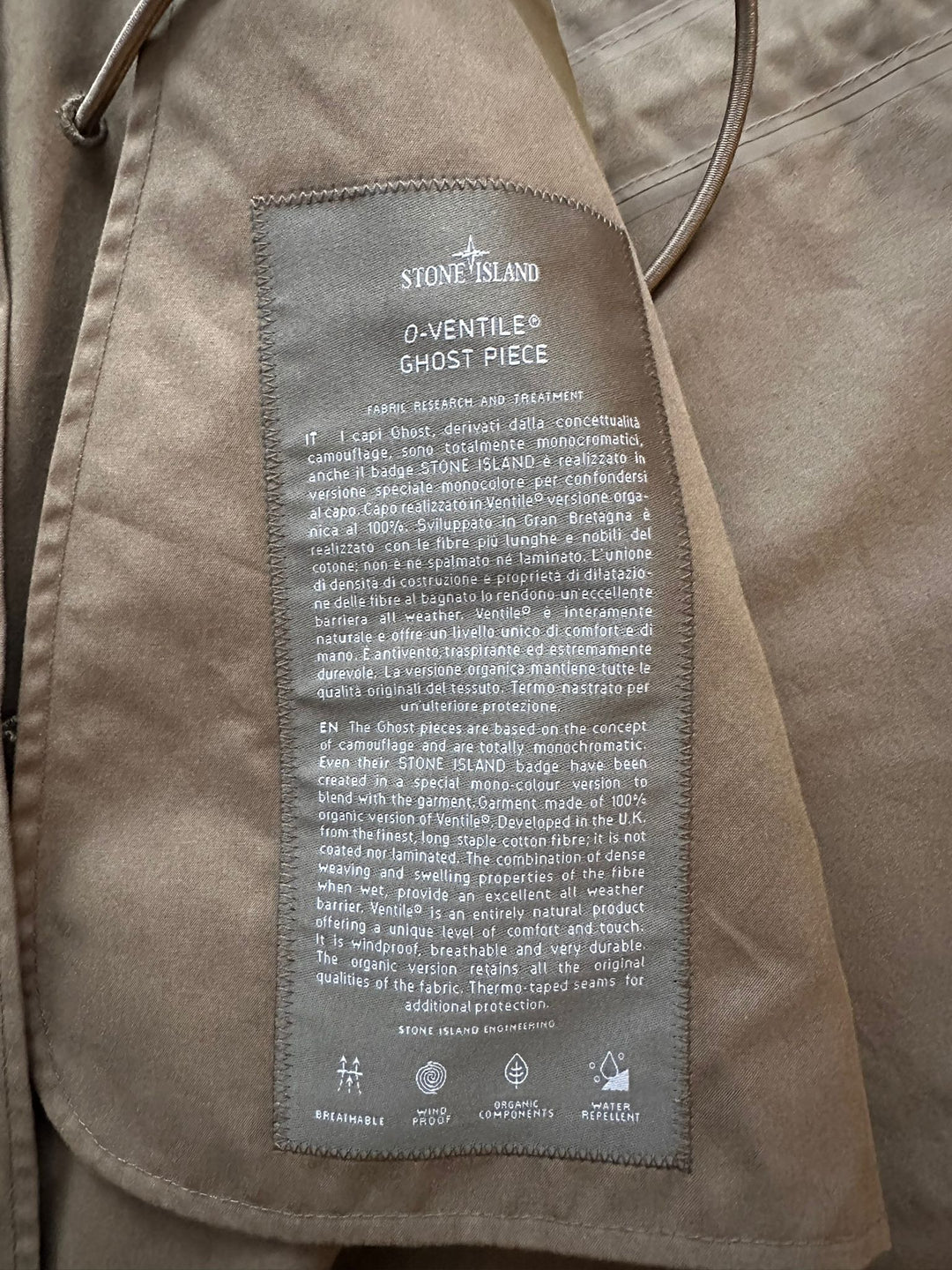 Stone Island O-Ventile Fishtail Parka Ghost Piece