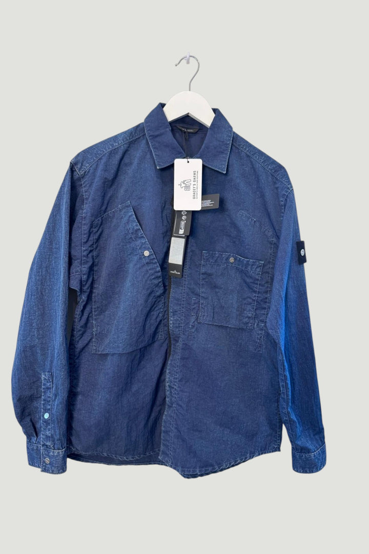 Stone Island Hollow Fibre Nylon Indigo-TC Overshirt - Small