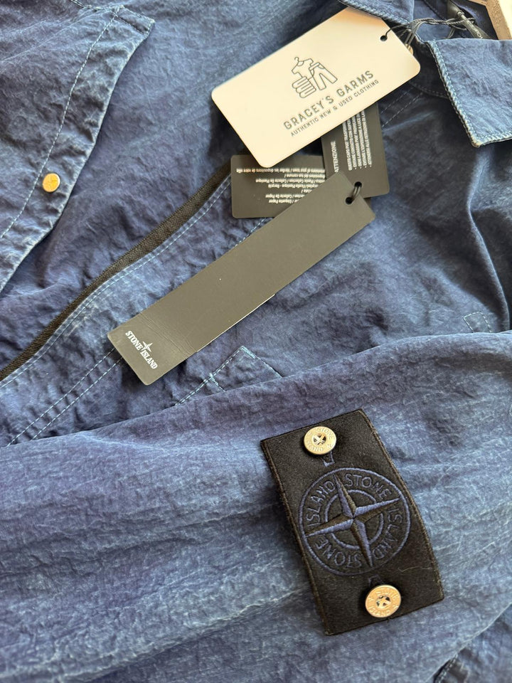 Stone Island Hollow Fibre Nylon Indigo-TC Overshirt - Small