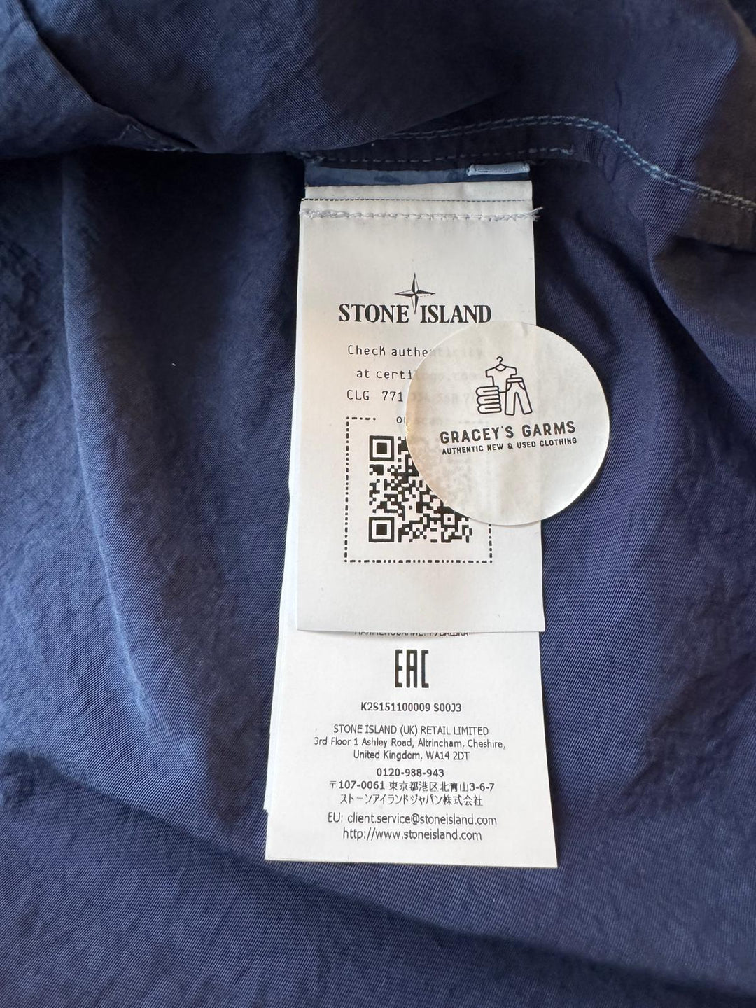 Stone Island Hollow Fibre Nylon Indigo-TC Overshirt - Small