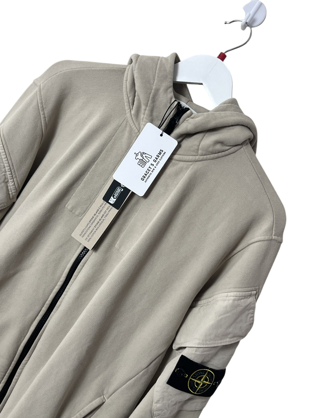 Stone Island Brushed Fleece Zip-Up Hoodie