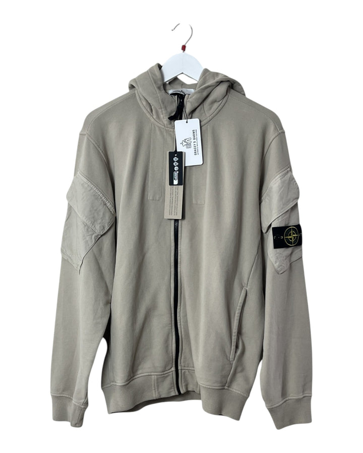 Stone Island Brushed Fleece Zip-Up Hoodie