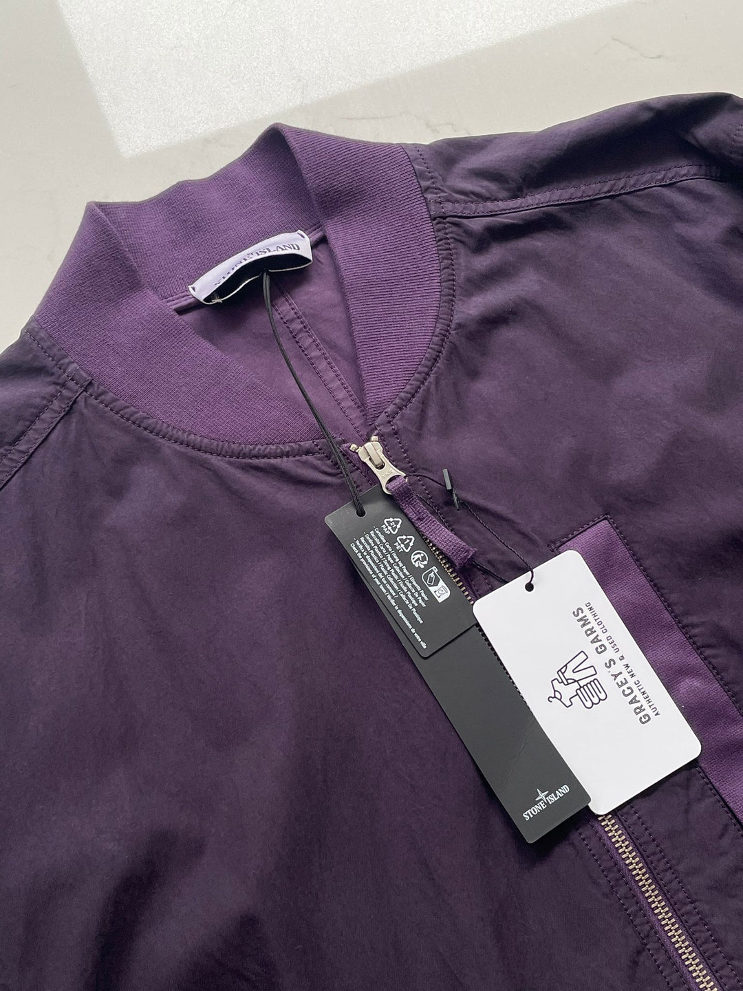 Stone Island Cupro Cotton Twill-TC Bomber Jacket