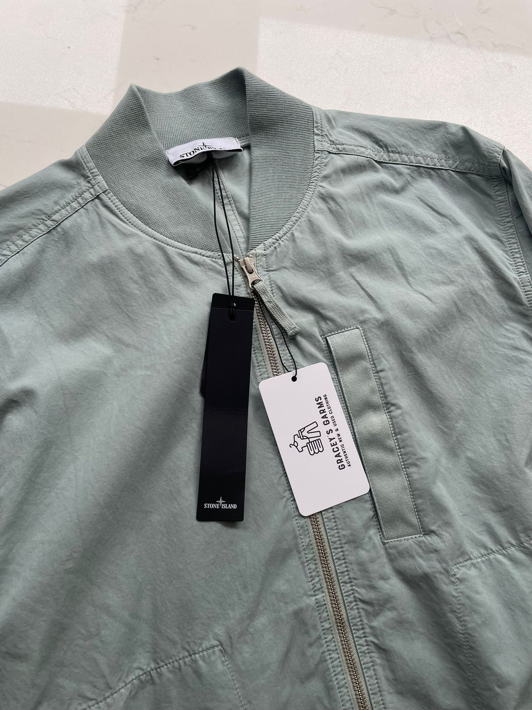 Stone Island Cupro Cotton Twill-TC Bomber Jacket