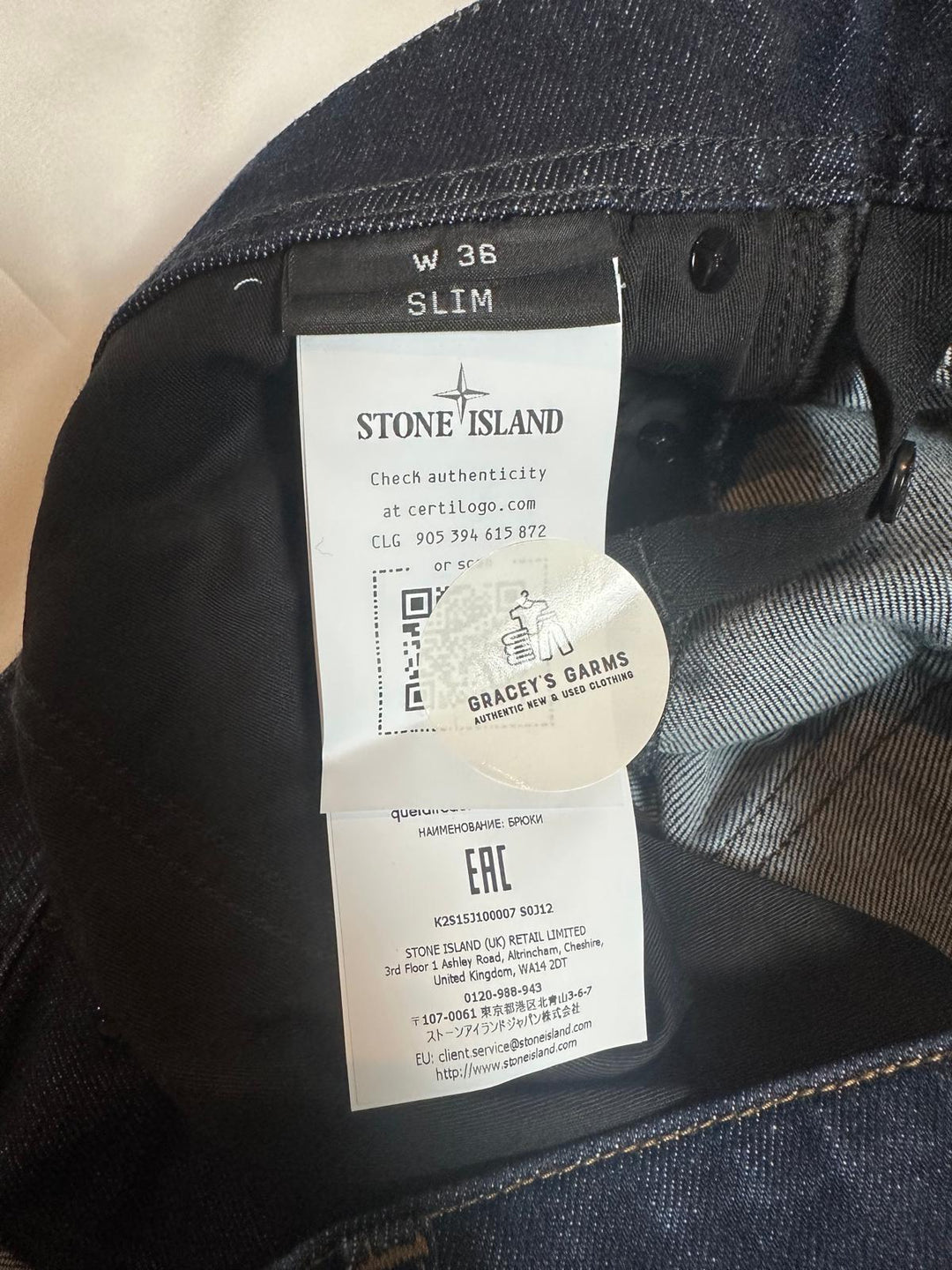 Stone Island Stretch Idigo Denim - Rinsed Slim Fit W 32 & W 36