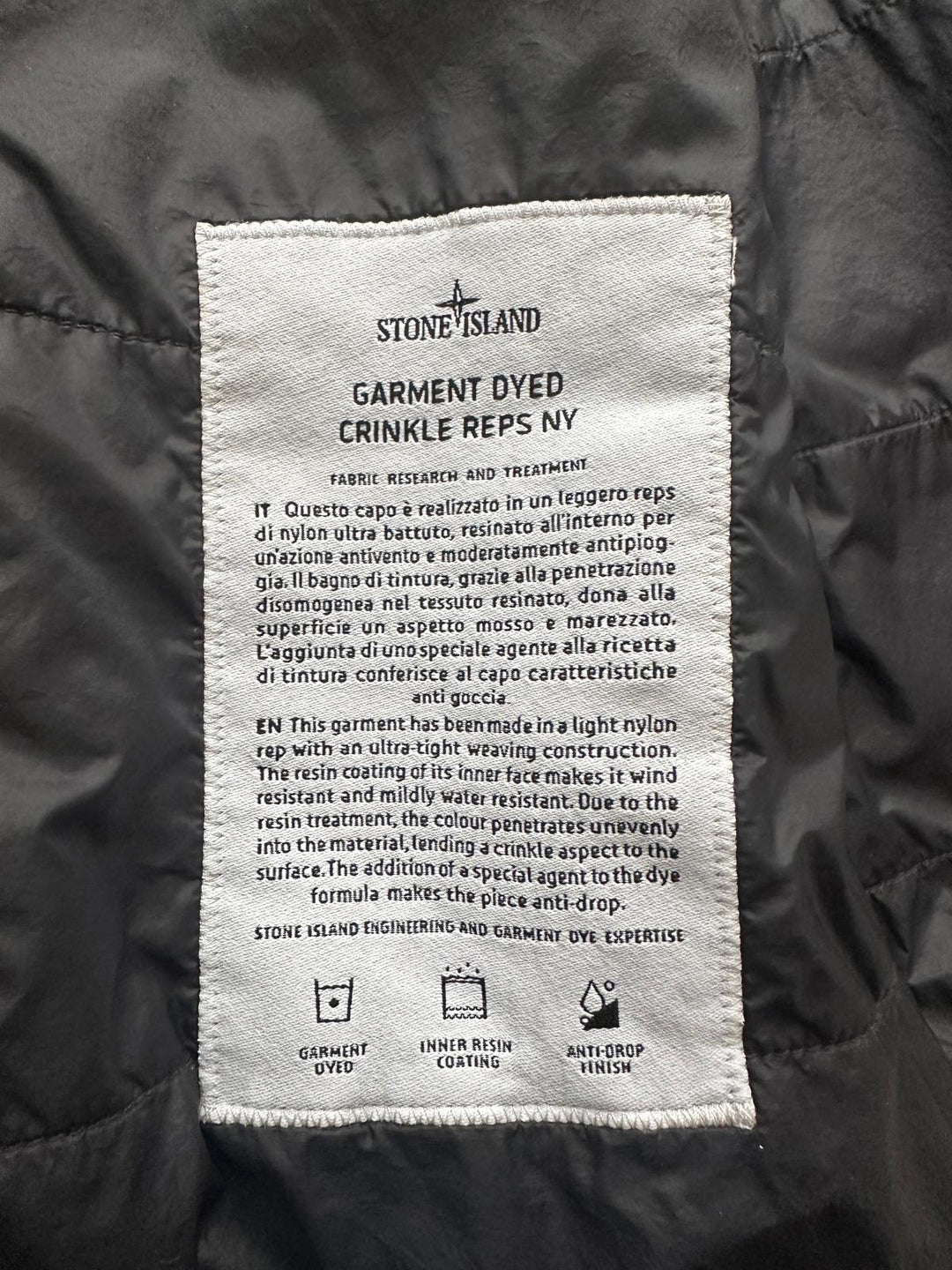 Stone Island Garment Dyed Crinkle Reps NY