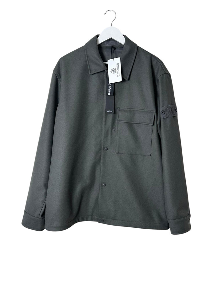 Stone Island Ghost Piece Wool Nylon Flannel Overshirt - X Large