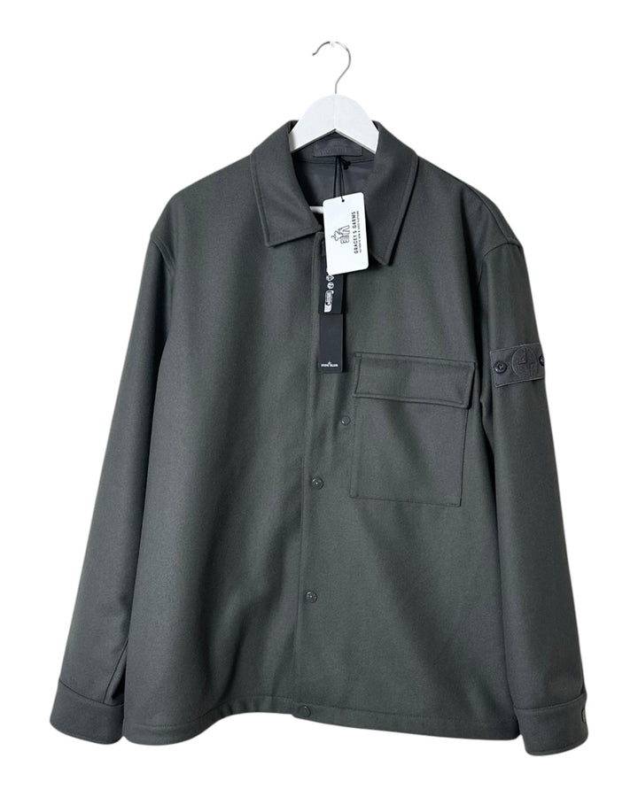 Stone Island Ghost Piece Virgin Wool Blend Overshirt
