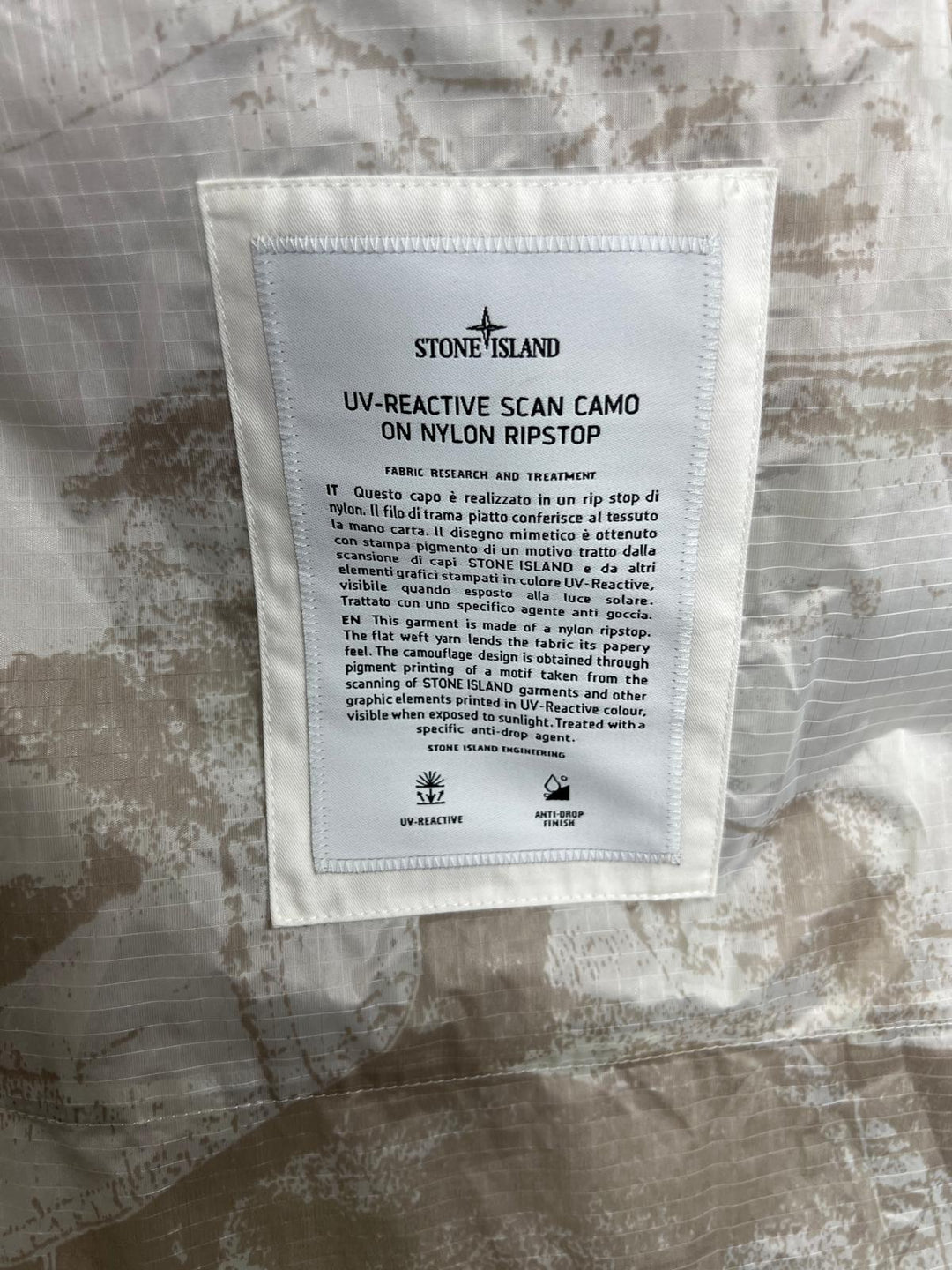 Stone Island UV-Reactive Scan Camo On Nylon Ripstop Parka - X Large & XX Large