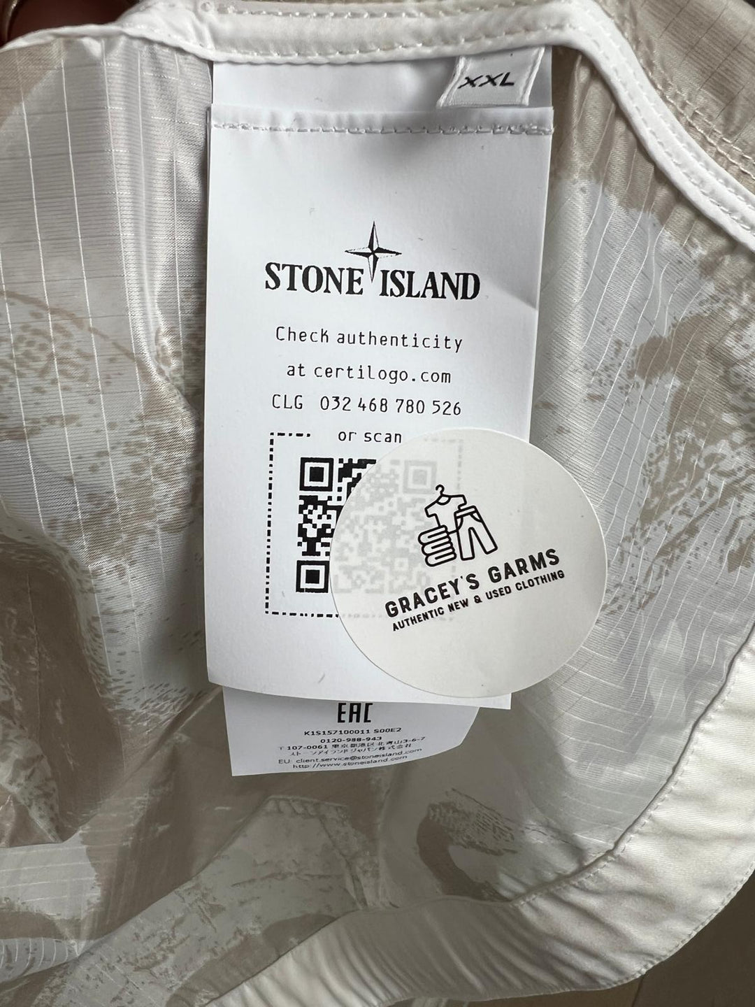 Stone Island UV-Reactive Scan Camo On Nylon Ripstop Parka - X Large & XX Large