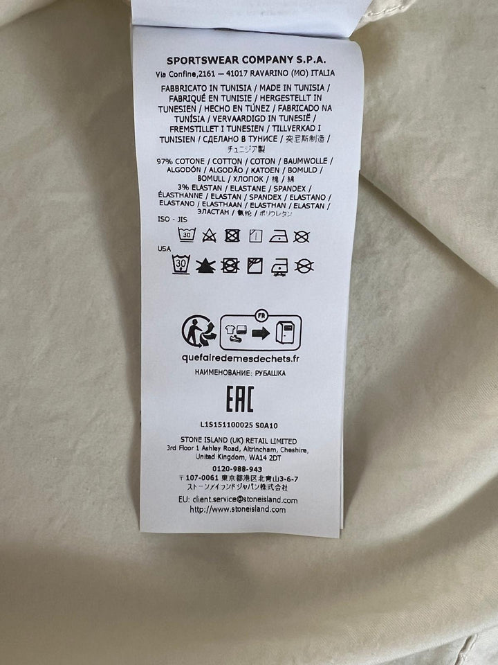 Stone Island Stretch Organic Cotton Twill Short-Sleeve Shirt
