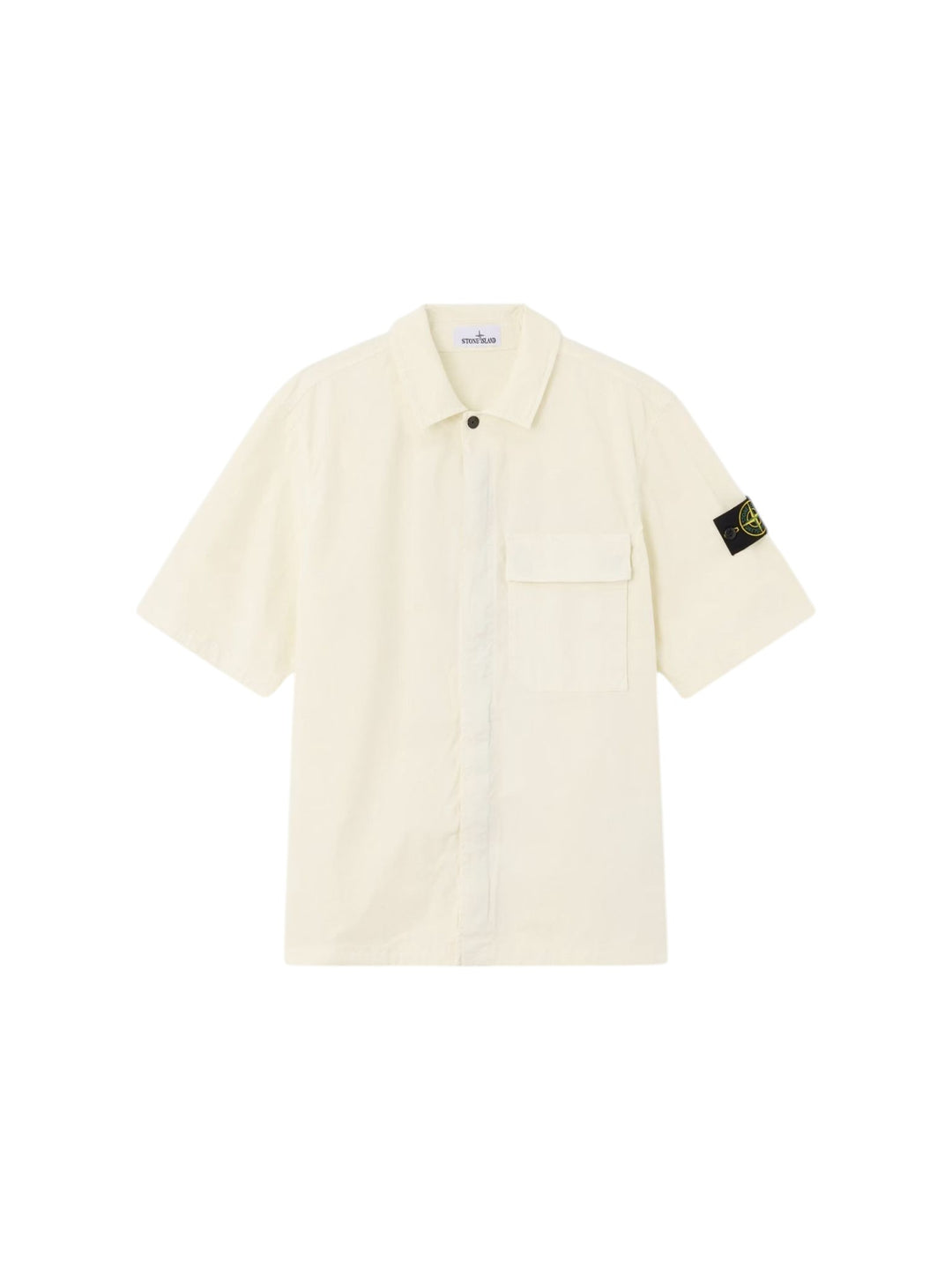 Stone Island Stretch Organic Cotton Twill Short Sleeve Shirt