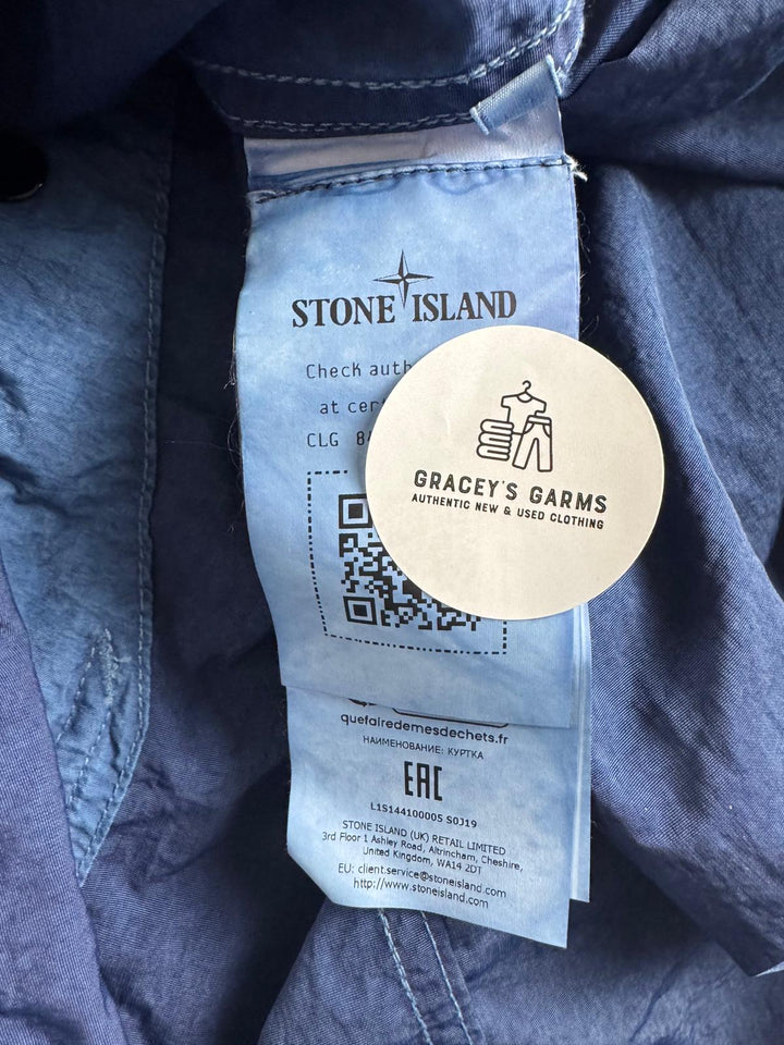 Stone Island Hollow Fibre Nylon Indigo-TC + Marmo Corrosion Hooded Anorak