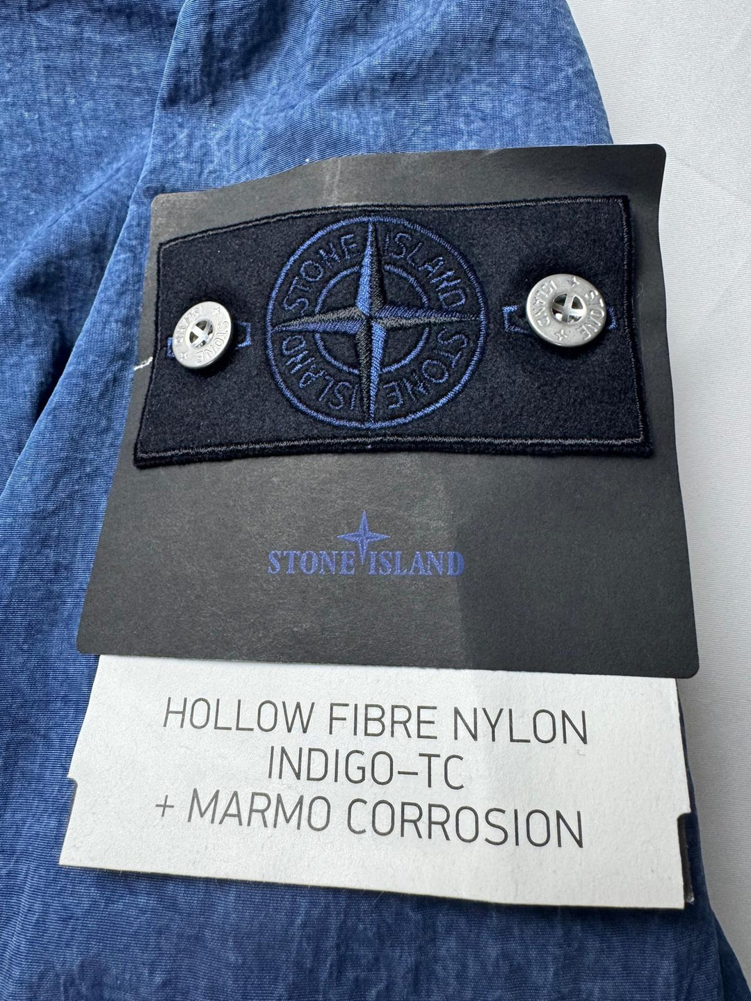 Stone Island Hollow Fibre Nylon Indigo-TC + Marmo Corrosion Hooded Anorak
