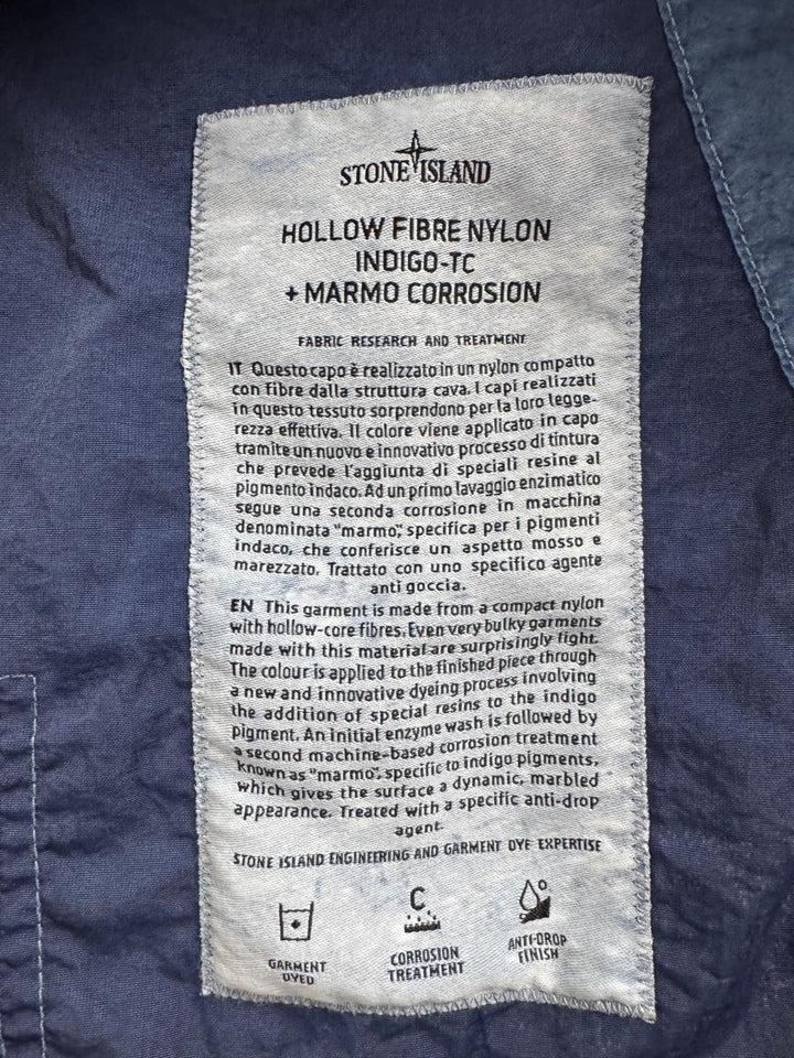 Stone Island Hollow Fibre Nylon Indigo-TC + Marmo Corrosion Hooded Anorak