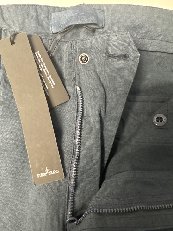 Stone Island Ghost Cotton Linen Canvas Fatigue Trousers Type RE