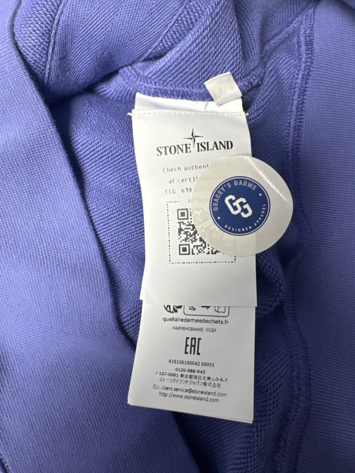 Stone Island Organic Cotton Fleece Full-Zip Hooded Sweatshirt