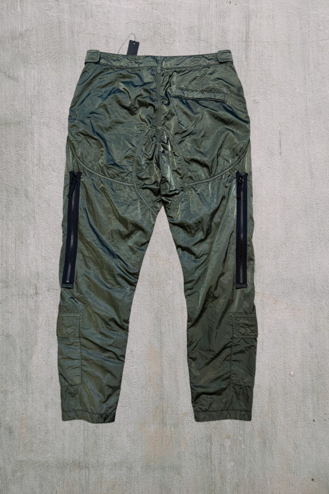 Stone Island Green Nylon Raso-TC Helicopter Cargo Trousers Type RE