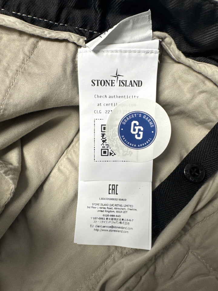 Stone Island Regular Tapered Fit Cargo Trousers Stretch Cotton Twill