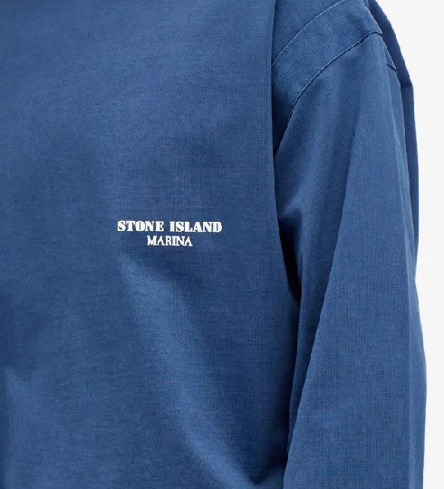 Stone Island Marina Overdyed Spellout Cotton Crewneck Jumper