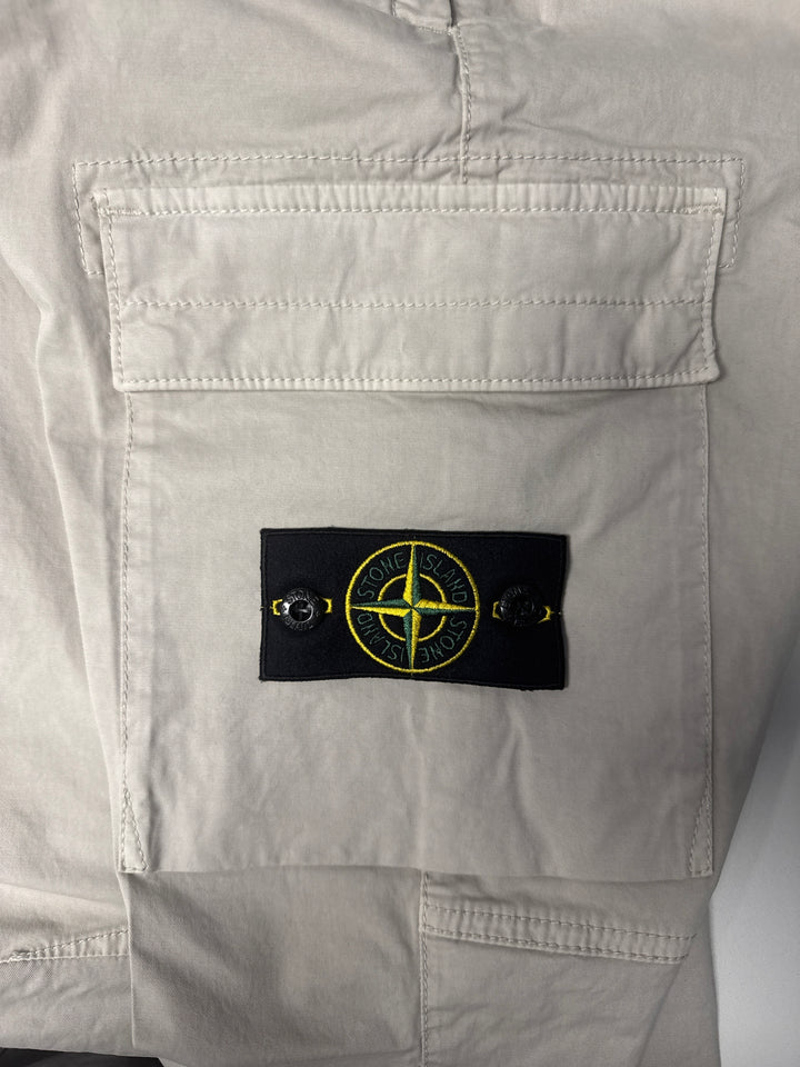 Stone Island Regular Tapered Fit Cargo Trousers Stretch Cotton Twill