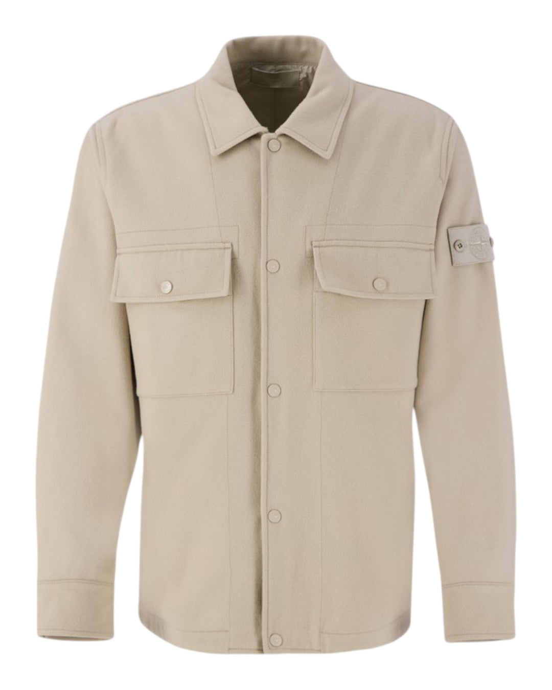 Stone Island Wool Nylon Flannel Ghost Overshirt
