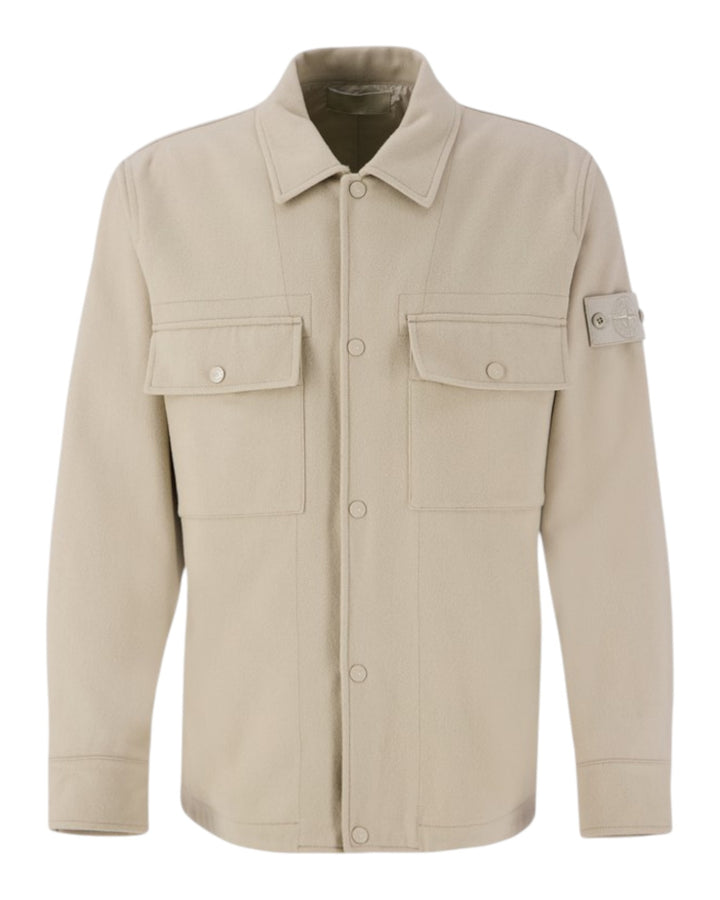 Stone Island Wool Nylon Flannel Ghost Overshirt