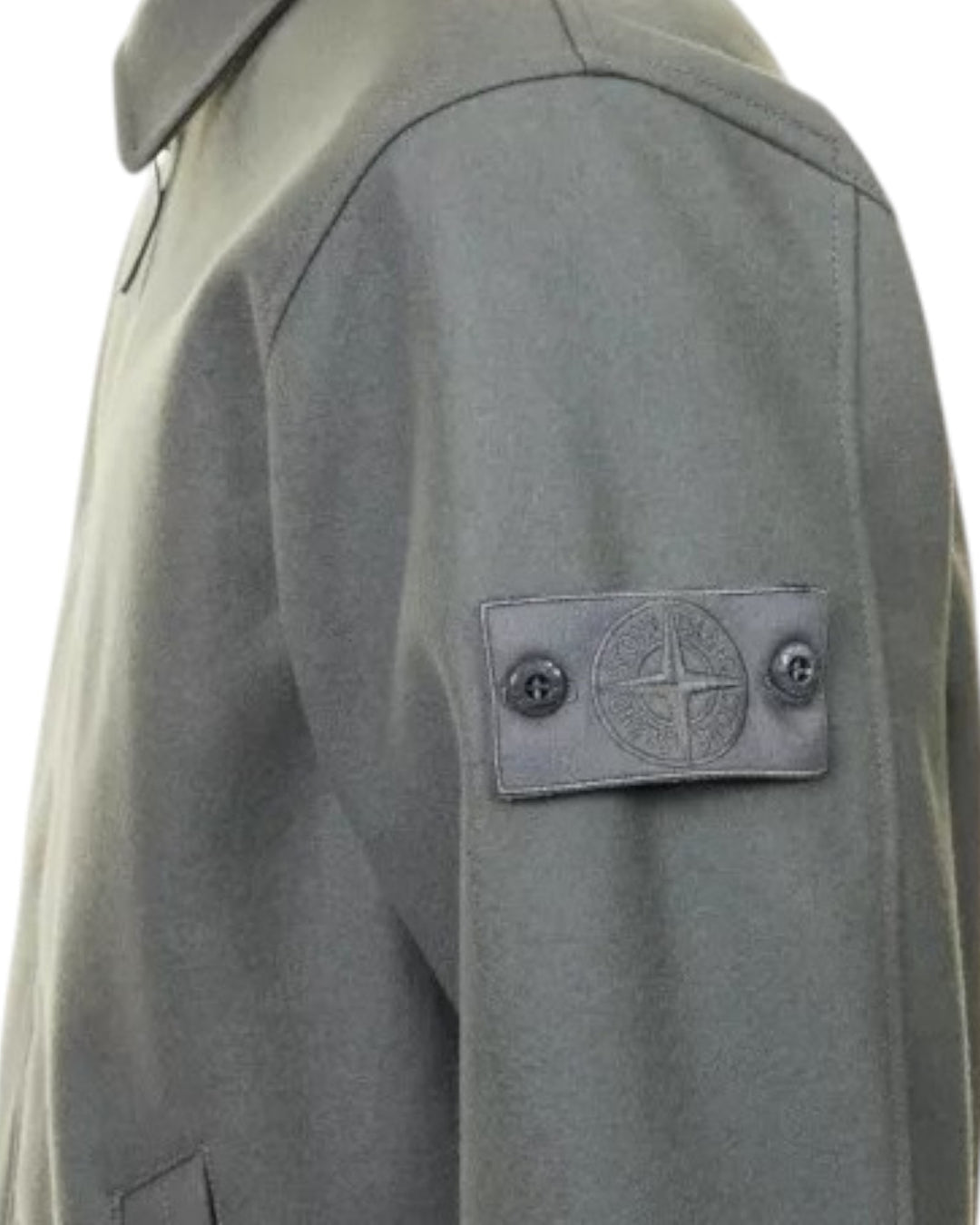 Stone Island Ghost Piece Zip-Up Flannel Overshirt.