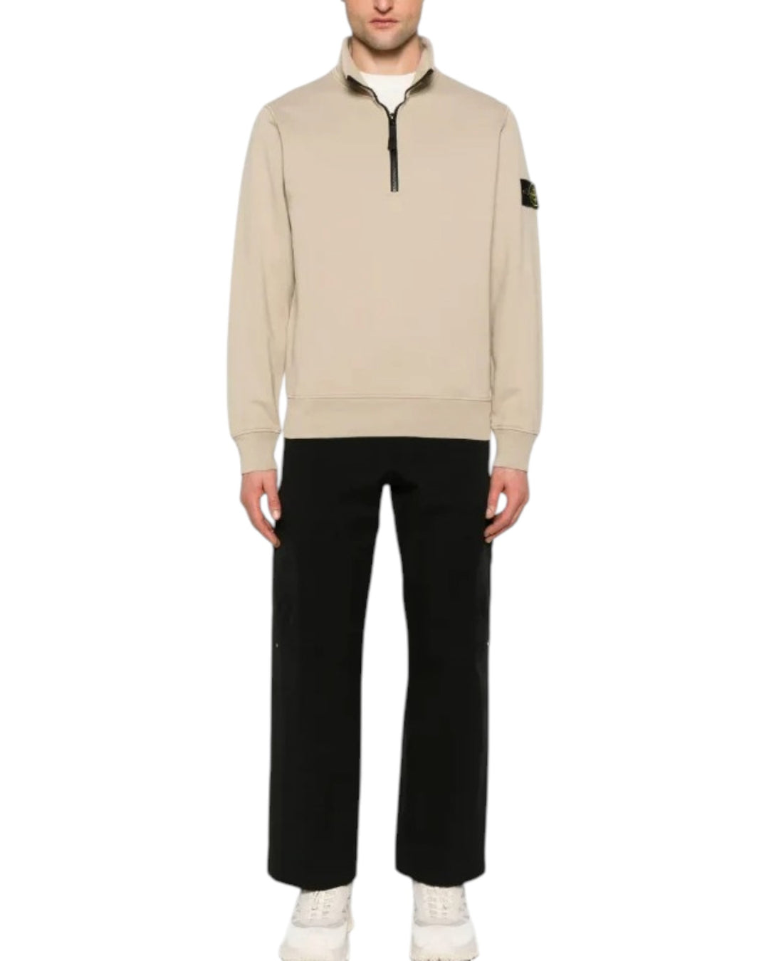 Stone Island Organic Cotton Fleece Half Zip Sweatshirt
