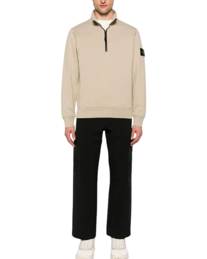 Stone Island Organic Cotton Fleece Half Zip Sweatshirt