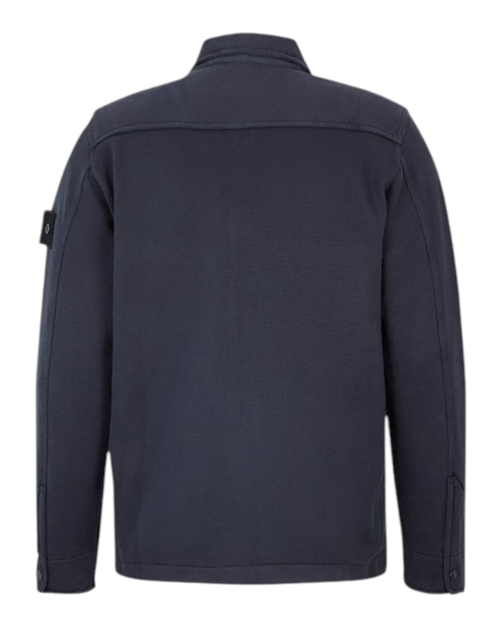 Stone Island Ghost Piece Heavy Organic Cotton Fleece Collared Overshirt