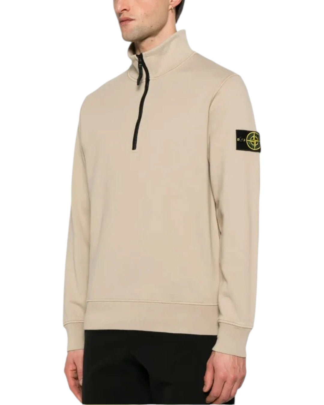 Stone Island Organic Cotton Fleece Half Zip Sweatshirt