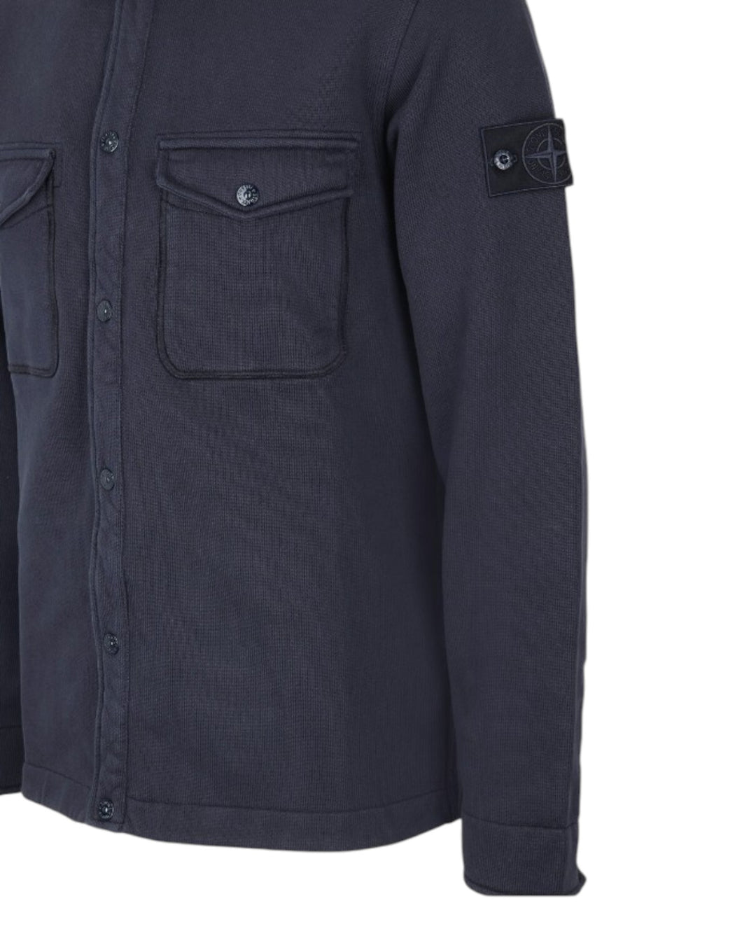 Stone Island Ghost Piece Heavy Organic Cotton Fleece Collared Overshirt