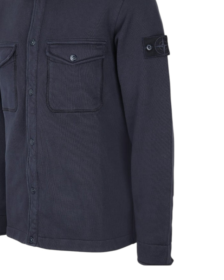 Stone Island Ghost Piece Heavy Organic Cotton Fleece Collared Overshirt
