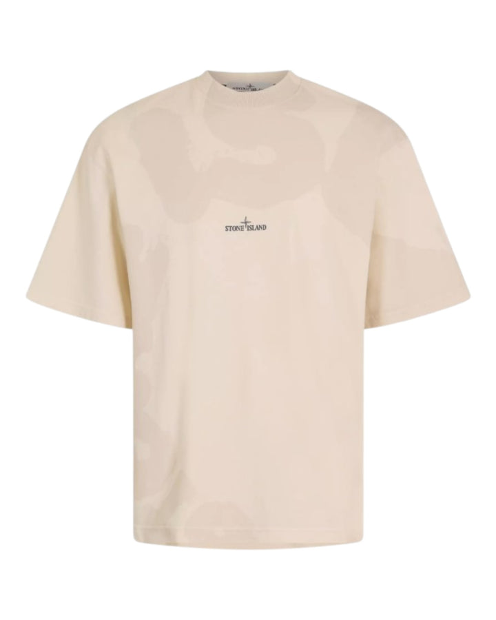 Stone Island Combed Organic Cotton Jersey ‘Whirlwind Type’ Print T-Shirt