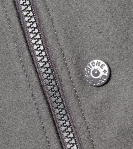 Stone Island Ghost Piece Zip-Up Flannel Overshirt.