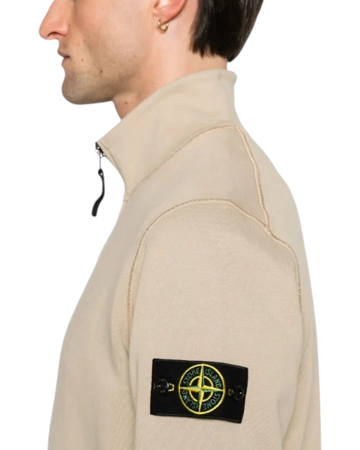 Stone Island Organic Cotton Fleece Half Zip Sweatshirt