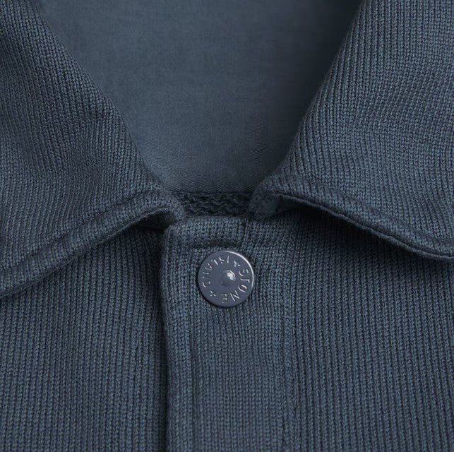Stone Island Ghost Piece Heavy Organic Cotton Fleece Collared Overshirt