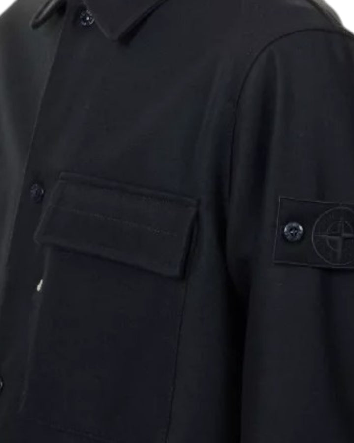 Stone Island Ghost Piece Virgin Wool Blend Overshirt