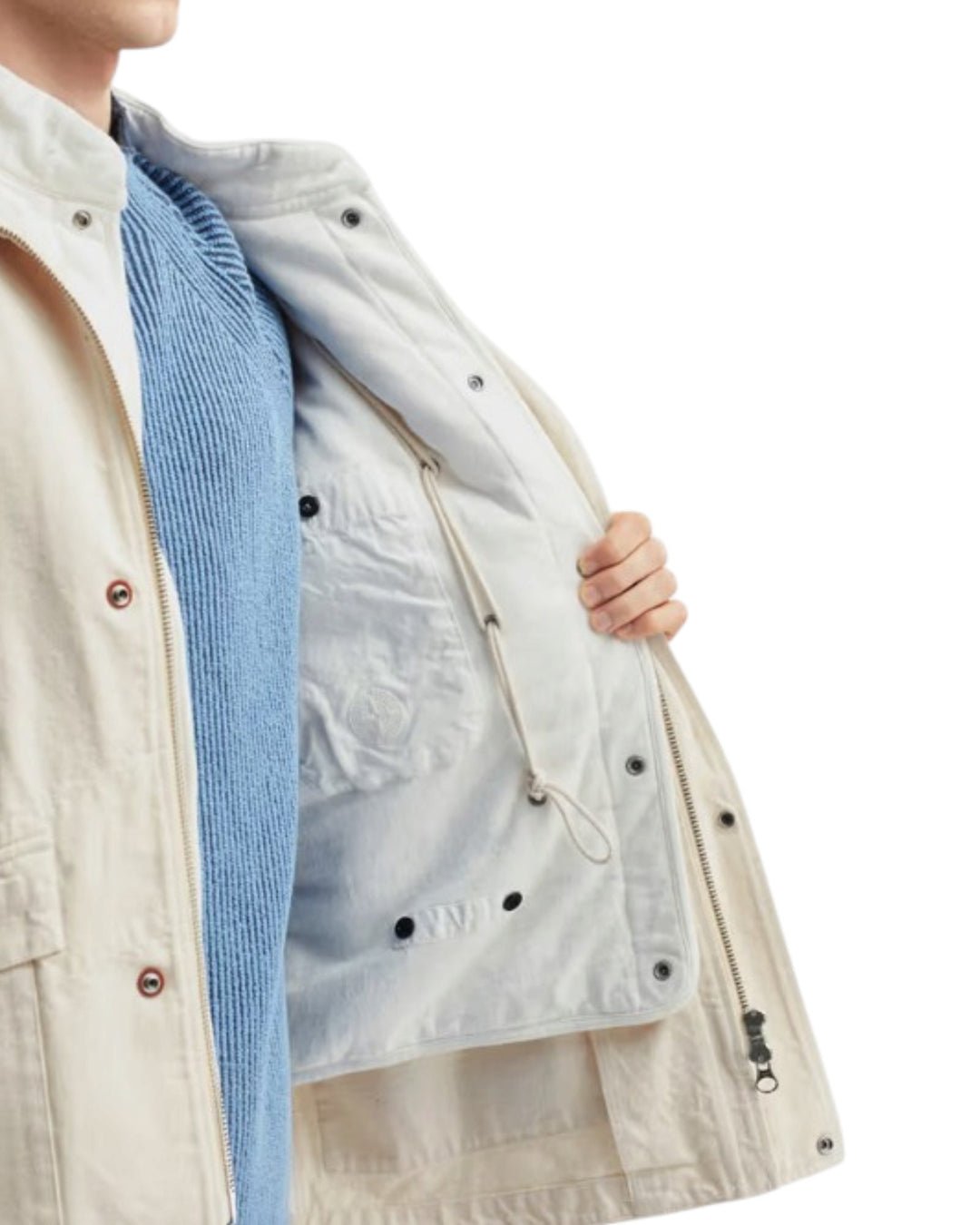 Stone Island Natural Cotton Gabardine Parka