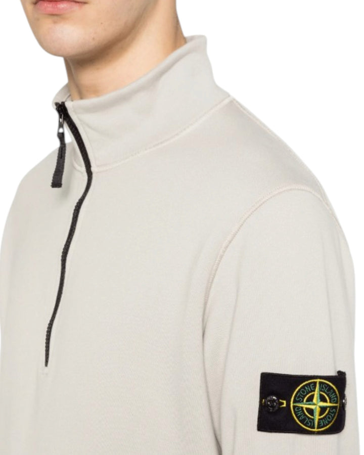 Stone Island Organic Cotton Fleece Half Zip Sweatshirt