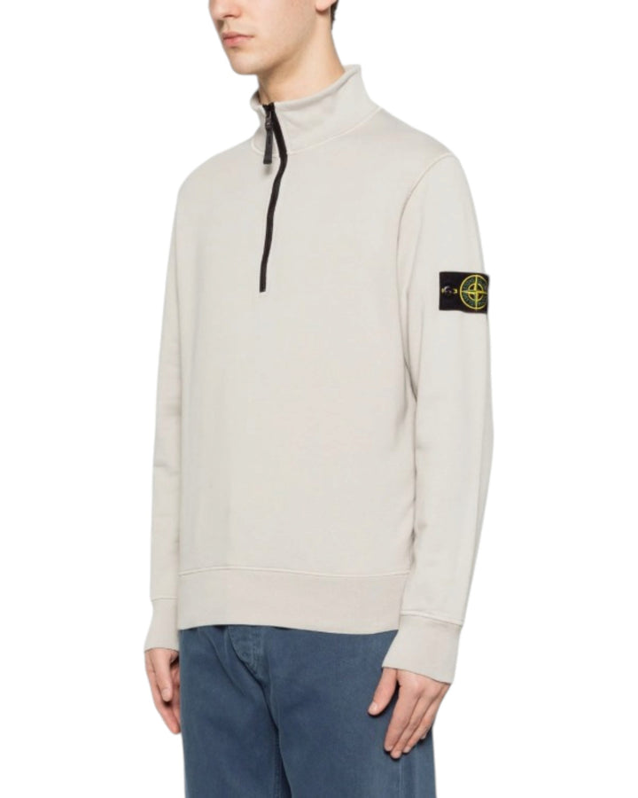 Stone Island Organic Cotton Fleece Half Zip Sweatshirt