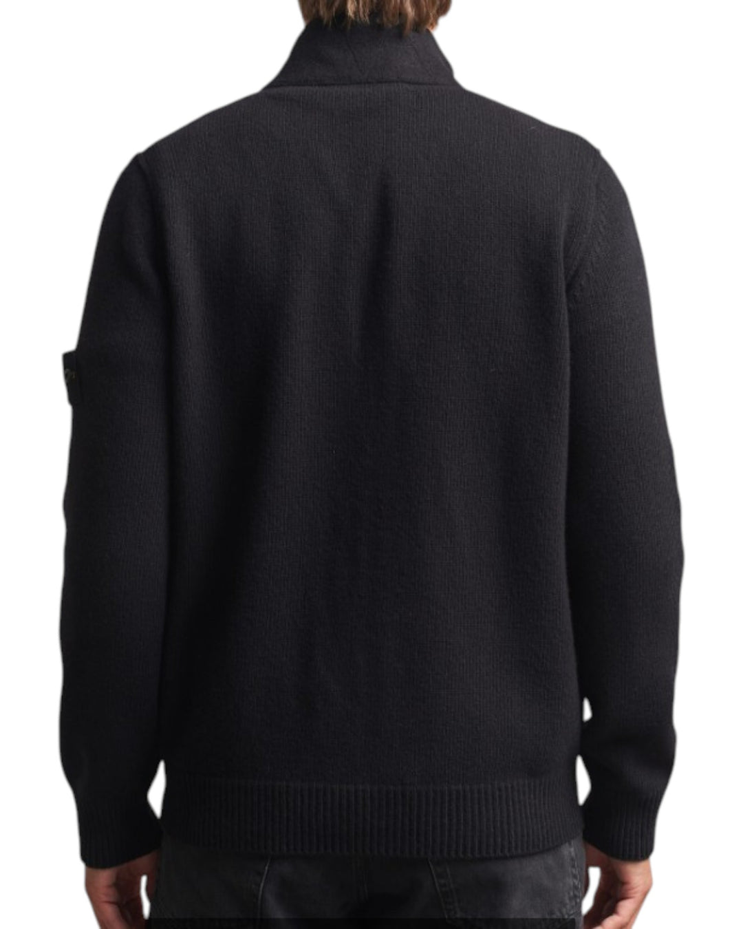 Stone Island Lambswool Full Zip Cardigan with Button Placket