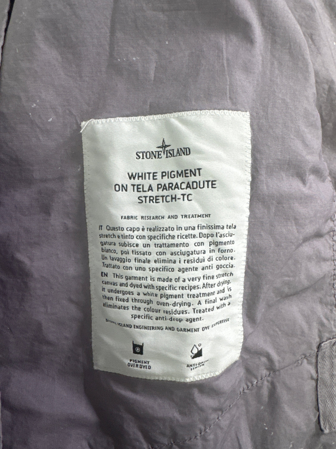 Stone Island White Pigment Paracadute Stretch-TC